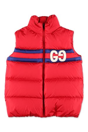 gilet in tessuto rosso GUCCI KIDS | 791213XWA106429